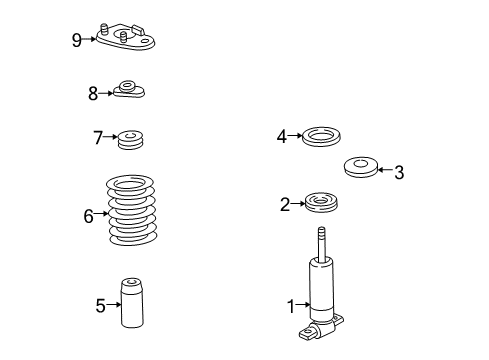 1995 Chevrolet Camaro Struts & Components - Front Mount, Cushion Front Suspension Shock Diagram for 17999212