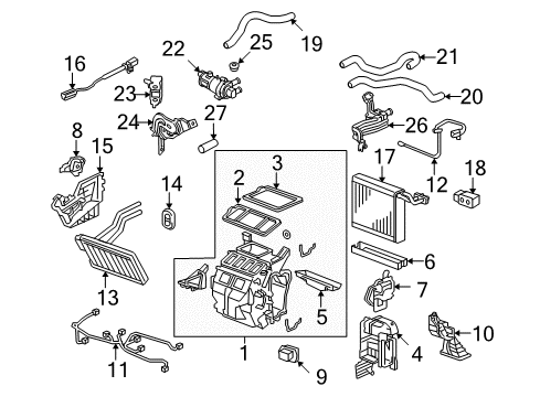 2006 Honda Civic A/C & Heater Control Units Core Sub-Assembly, Heater Diagram for 79110-SNE-A01