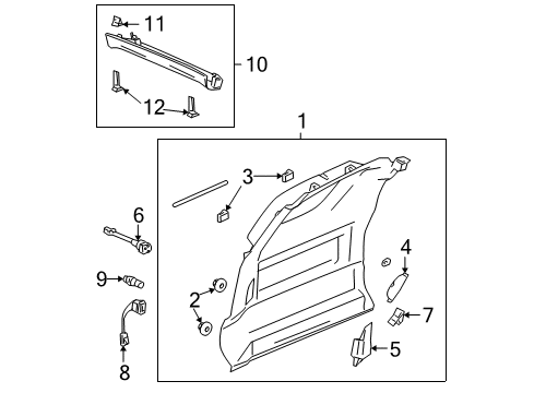 2004 GMC Envoy XUV Interior Trim - Quarter Panels Switch Asm-End Gate Window Interior Emergency Diagram for 15054863