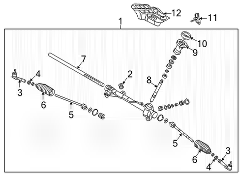 2022 Hyundai Elantra Steering Gear & Linkage RACK-STEERING GEAR BOX Diagram for 56531-AA000