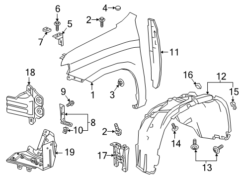 2021 Chevrolet Silverado 1500 Fender & Components Fender Diagram for 84502610