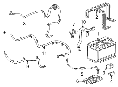 2016 Chevrolet Camaro Battery Battery Cable Diagram for 23403250