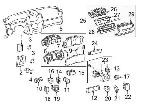 2015 Toyota Land Cruiser A/C & Heater Control Units Cluster Cover Diagram for 83821-60Z20