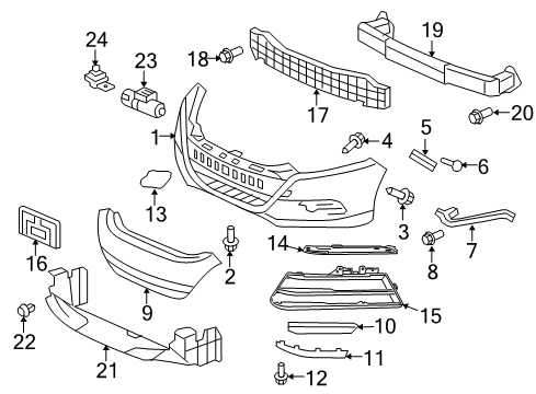 2013 Honda Insight Automatic Temperature Controls Garnish, R. Diagram for 33302-TM8-J01