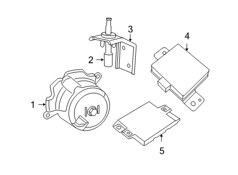 2007 Jeep Wrangler Alarm System Bracket-Hood Switch Diagram for 5026202AC