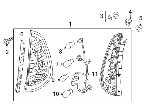 2017 Kia Soul Bulbs Lens & Housing-Rear Combination Diagram for 92402B2010