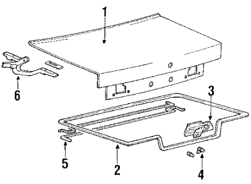 1993 Hyundai Sonata Trunk Lid Trunk Lid Latch Assembly Diagram for 81240-33000