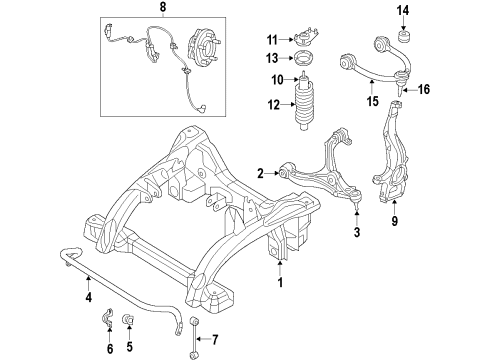 2014 Jeep Grand Cherokee Front Suspension, Lower Control Arm, Upper Control Arm, Ride Control, Stabilizer Bar, Suspension Components Link-STABILIZER Bar Diagram for 68091837AB
