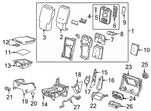 2022 GMC Yukon Front Seat Components Compartment Diagram for 84849217