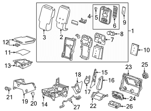 2021 Chevrolet Tahoe Front Seat Components Blower Motor Switch Diagram for 84862897