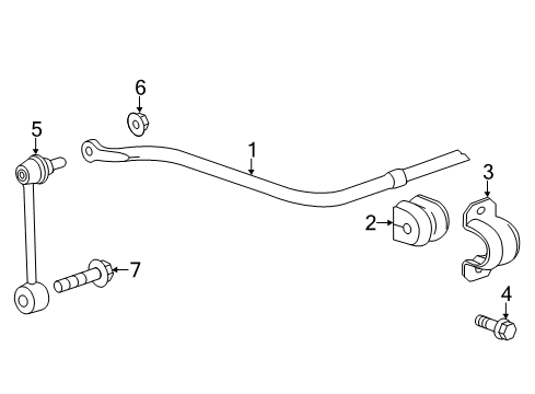 2014 Cadillac CTS Stabilizer Bar & Components - Rear Stabilizer Bar Diagram for 23306758