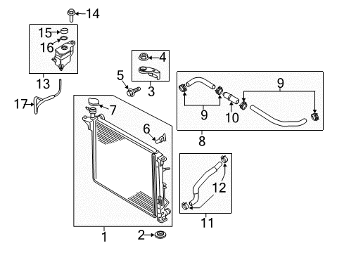 2016 Kia Sorento Radiator & Components Hose-Overflow Diagram for 25443C5500