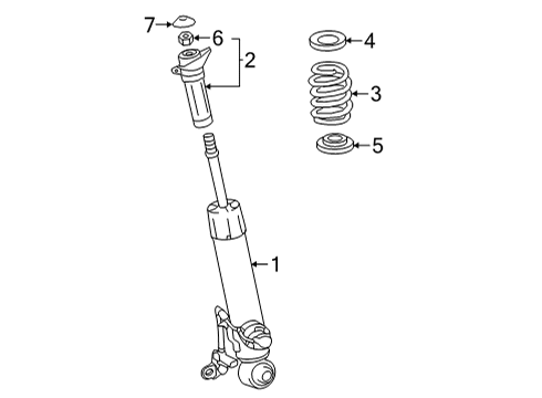 2022 Lexus NX450h+ Shocks & Components - Rear ABSORBER ASSY, SHOCK Diagram for 48540-79025