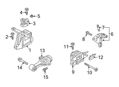 2019 Kia Niro Engine & Trans Mounting Bolt Diagram for 21920A7000