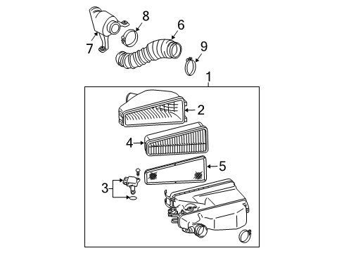 2006 Toyota 4Runner Air Intake Resonator, Intake Air Diagram for 17893-50060