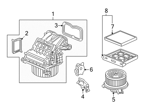 2009 Honda CR-V Blower Motor & Fan Gasket, In. Diagram for 79307-STK-A41