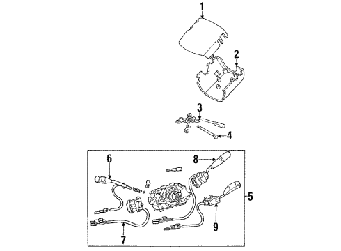 1994 Toyota Previa Shroud, Switches & Levers Switch Assy, Turn Signal Diagram for 84310-28631