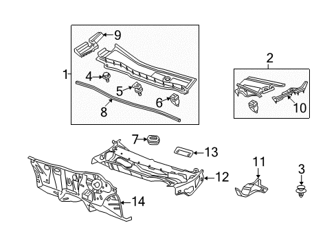 2010 Honda Accord Cowl Dashboard (Lower) Diagram for 61500-TA0-A00ZZ