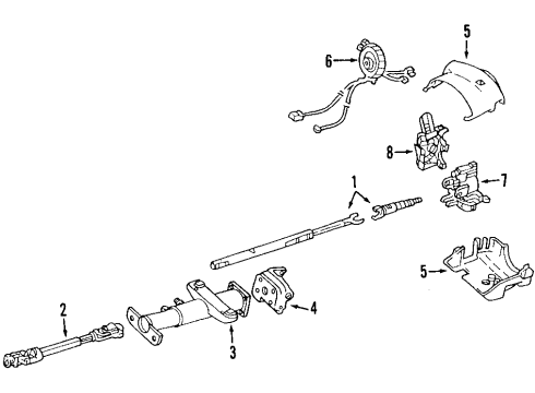 1999 Pontiac Grand Prix Steering Column, Steering Wheel & Trim, Shroud, Switches & Levers CLMN-STRG Diagram for 26080429