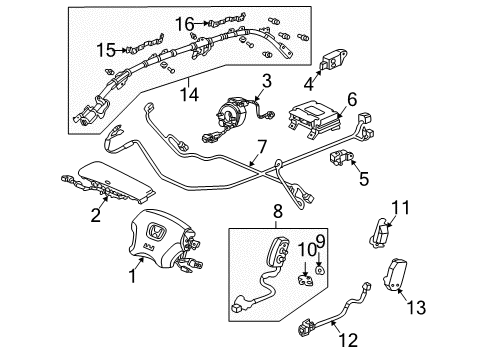 2007 Honda Accord Air Bag Components Sensor Assy., FR. Crash (Siemens) Diagram for 77930-SDR-L11