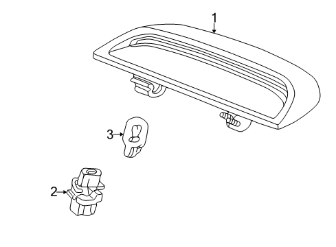 2000 Honda Accord High Mount Lamps Lamp Unit, High Mount Stop *YR169L* (MILD BEIGE) Diagram for 34271-S82-A01ZC