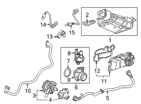 2021 Cadillac XT6 Emission Components Oil/Air Separator Diagram for 12692009