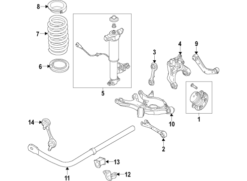 2020 Lincoln Continental Rear Suspension Components, Lower Control Arm, Upper Control Arm, Stabilizer Bar Stabilizer Bar Diagram for G3GZ-5A772-E