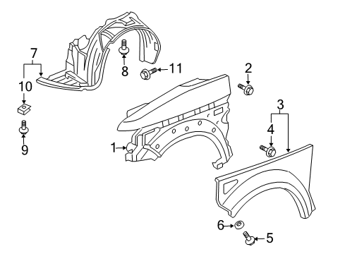 2004 Honda Element Fender & Components Cladding, L. FR. *NH661* (EX WARM GRAY) Diagram for 74165-SCV-A00ZA