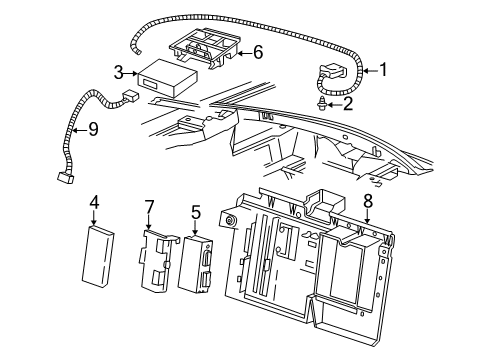 2000 Cadillac Seville Communication System Components Antenna Asm-Vehicle Locating Diagram for 12450683