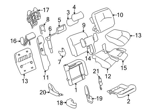 1999 Cadillac Seville Power Seats Pad Asm-Pass Seat Cushion Diagram for 16806428