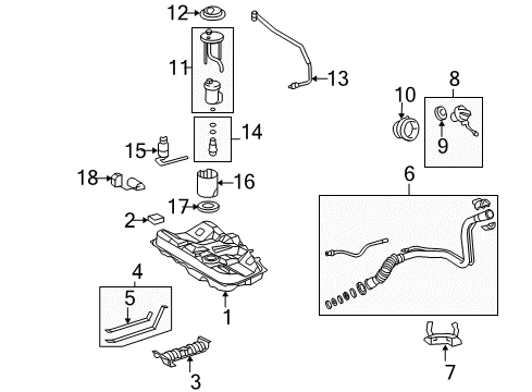 2008 Toyota Camry Fuel Injection Mount Strap Diagram for 77601-33080
