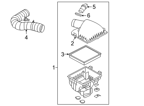 2005 Ford Mustang Powertrain Control Air Cleaner Assembly Diagram for AR3Z-9600-D