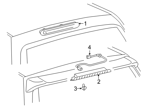 2013 Toyota Sequoia High Mount Lamps Socket & Wire Diagram for 81935-0C010