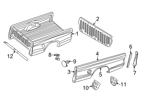 2006 Mitsubishi Raider Front & Side Panels Seal-Body Side Diagram for 55112076AA