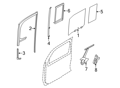 2011 Nissan Cube Rear Door SASH Rear RH Door Ct Diagram for 82222-1FA0A