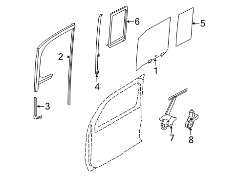 2011 Nissan Cube Rear Door Glass Run-Rear Door Window, RH Diagram for 82330-1FA2B