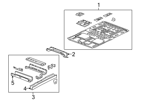 2007 Saturn Relay Pillars, Rocker & Floor - Floor & Rails Front Floor Pan Diagram for 15224198