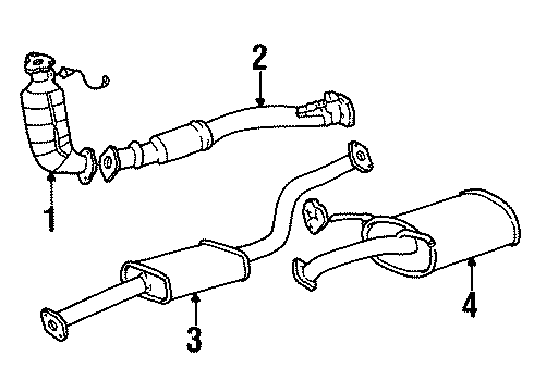 2000 Hyundai Tiburon Exhaust Components Pipe-Tail With Muffler Diagram for 28700-27951