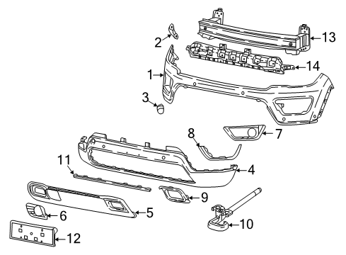 2021 Jeep Compass Bumper & Components - Front Grille-Lower Diagram for 5UP94RXFAC