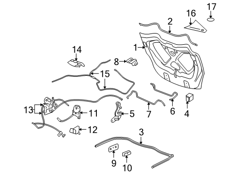 2009 Pontiac Solstice Convertible Top Weatherstrip Diagram for 20787126