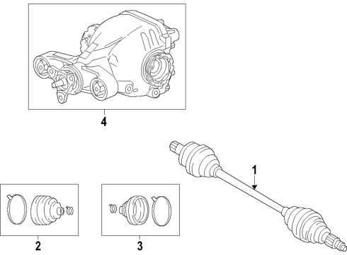 2018 Cadillac CT6 Rear Axle, Drive Axles, Propeller Shaft Drive Shaft Diagram for 84336365