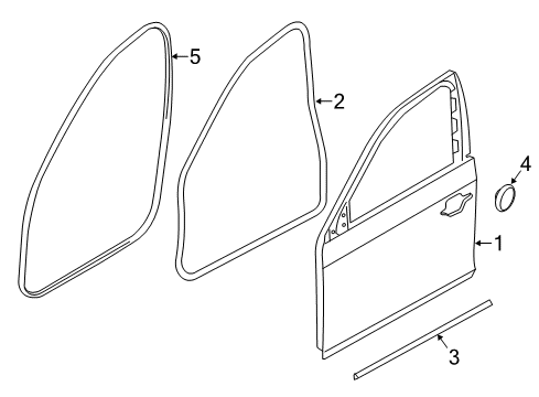 2016 BMW 535i xDrive Front Door Seal, Door, Front Diagram for 51767182269