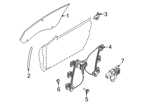 2013 Ford Mustang Door & Components Window Regulator Nut Diagram for -N621907-S437