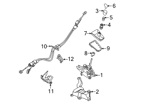 2016 Ford Focus Gear Shift Control - MT Shift Control Cable Diagram for CV6Z-7E395-R