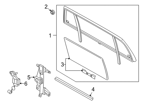 2008 Ford Explorer Sport Trac Back Glass Glass & Frame Diagram for 7A2Z-35422B30-A