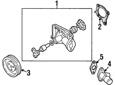 2000 Kia Sephia Water Pump Gasket-Water Pump Diagram for 251242Y000