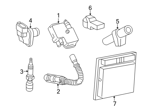 2007 Chrysler Crossfire Ignition System Cable-Ignition Coil Diagram for 5101208AA