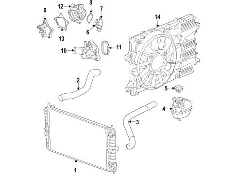 2019 Chevrolet Malibu Cooling System, Radiator, Water Pump, Cooling Fan Fan Module Diagram for 84297662