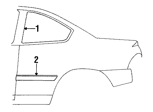 1999 Dodge Neon Exterior Trim - Quarter Panel Molding-Quarter Outside Front Diagram for RG33TZZAB