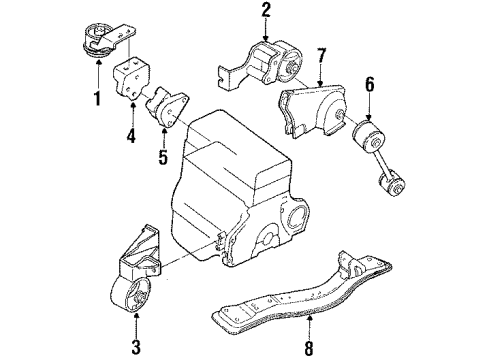 1986 Chevrolet Spectrum Engine Mounting Strut Diagram for 94170443